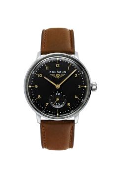 Bauhaus Damenuhr Quarz mit kleiner Sekunde mit Lederarmband